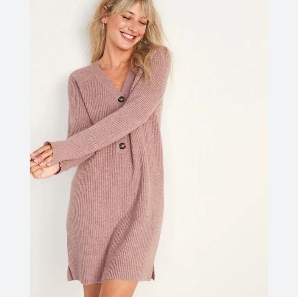 Mauve/Pink Sweater Dress Size Large Petite
